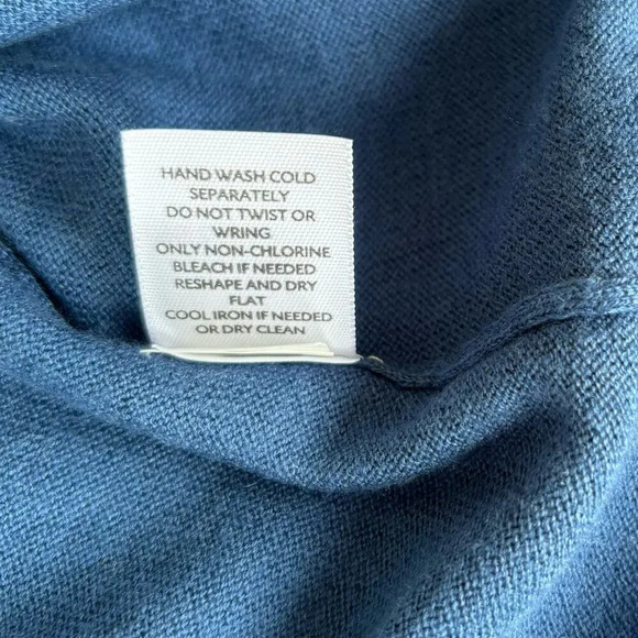 J.Jill Silk Cotton Cashmere V-neck Cardigan Size L Blue Super Soft Lightweight - Picture 7 of 7